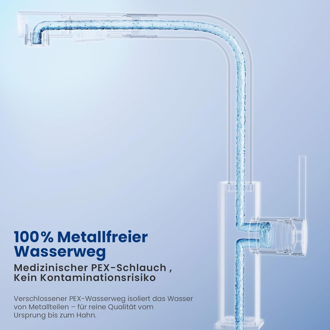 CECIPA Wasserhahn Küche Schwarz Ausziehbar, Küchenarmatur mit Brause Ausziehbar, Mischbatterie küche