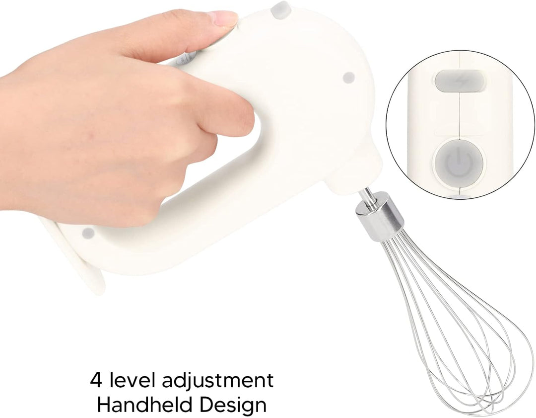 TOPINCN Elektrischer Handmixer, USB Wiederaufladbarer Elektrischer Schneebesen Kabelloser Handmixer
