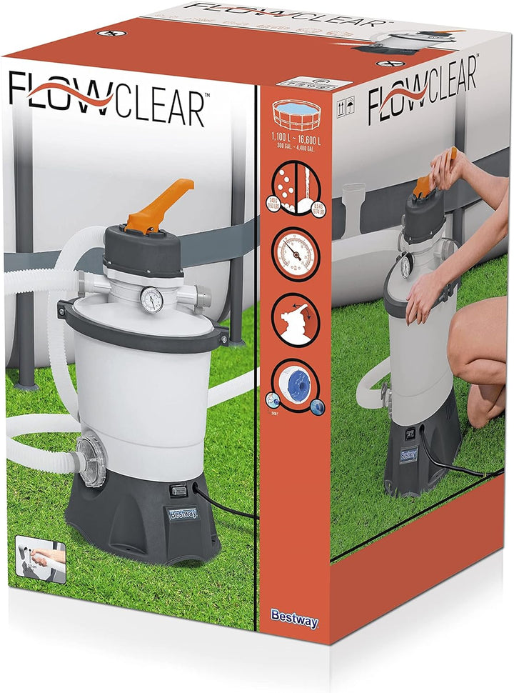 Bestway Flowclear Sandfilteranlage 3.028 l/h, 85 W, Weiss Single, Single
