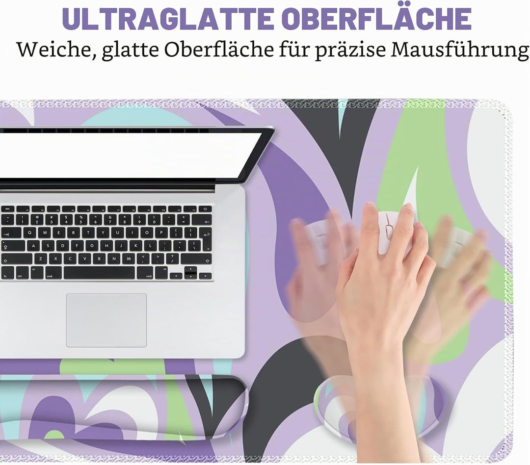 ToLuLu Erweitertes Gaming-Mauspad, Memory-Schaum, ergonomische Tastatur-Maus-Handgelenkauflage, gros