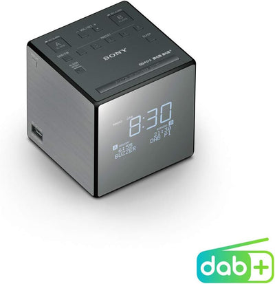 Sony XDR-C1DBP Uhrenradio (DAB/DAB+, digitalem Radioempfang, grosse Uhranzeige mit Helligkeitssteuer
