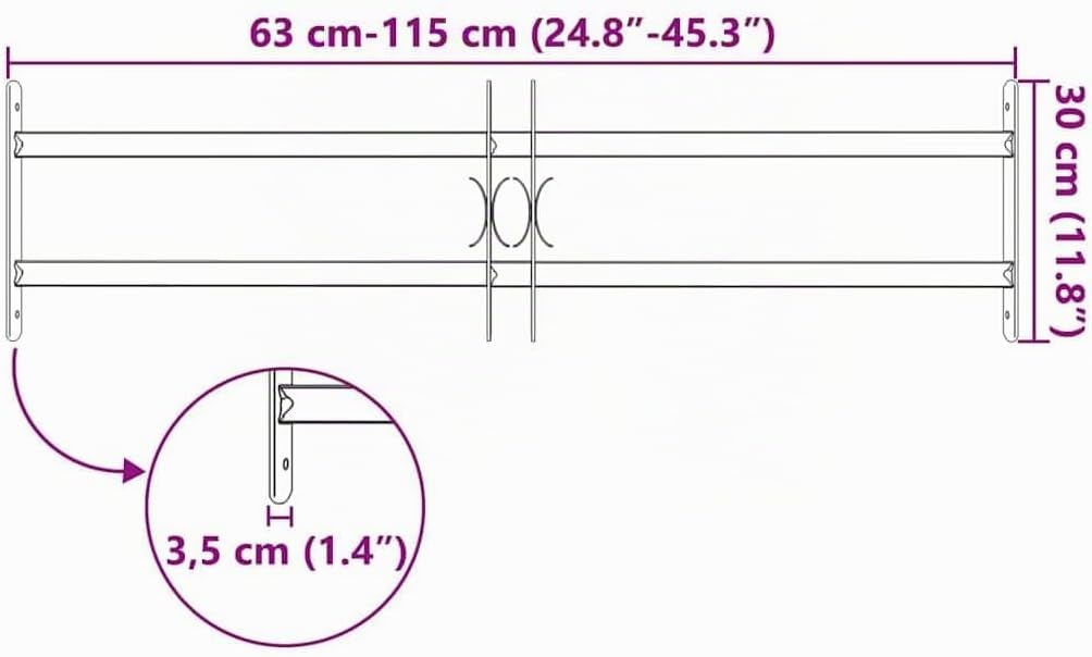vidaXL Fenstergitter 700-1050 mm Ausziehbar Sicherheitsgitter Einbruchschutz 2 Querbalken/700-1050 m