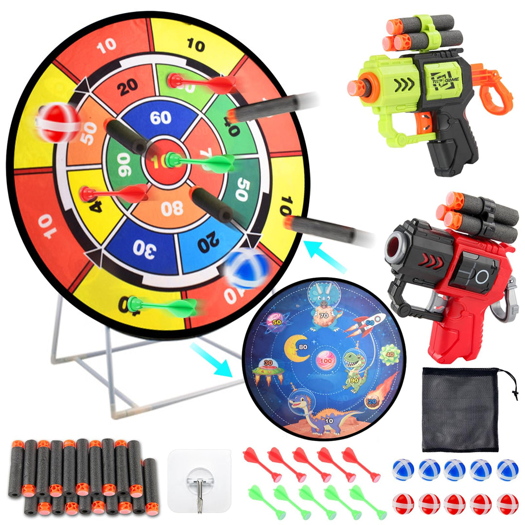 Dartscheibe für Kinder, 29"(73 cm) Doppelseitiges Dartscheiben Gartenspiel, Stehendes & Hängendes Wu