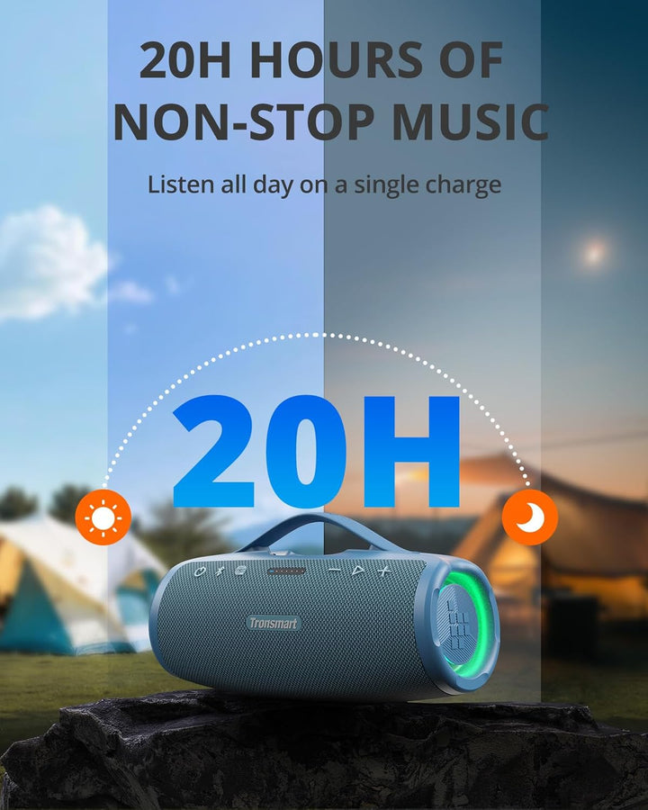 Tronsmart Mirtune S100 Bluetooth Lautsprecher, IPX7 wasserdicht, 5.3 Bluetooth, 20 Stunden Lange Akk