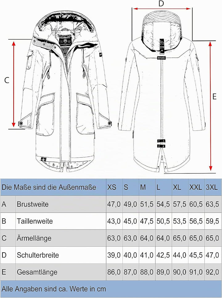 Navahoo Damen Übergangsjacke leichte Jacke mit Kapuze Pfefferschote XS-3XL XS Beige, XS Beige