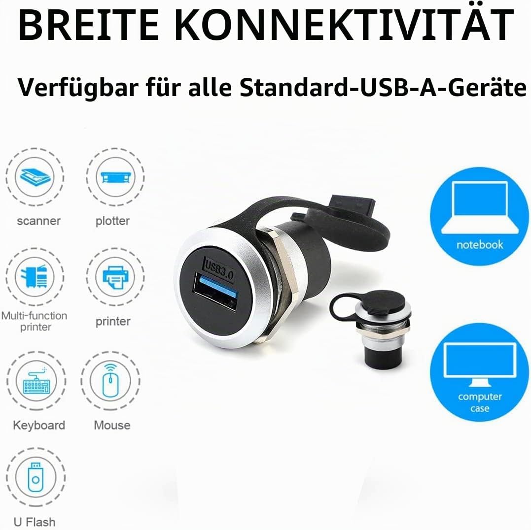 PENGLIN USB 3.0 Panel Mount Koppler 2 Stück, USB-Durchgangsanschluss, Buchse zu Buchse Bulkhead Exte