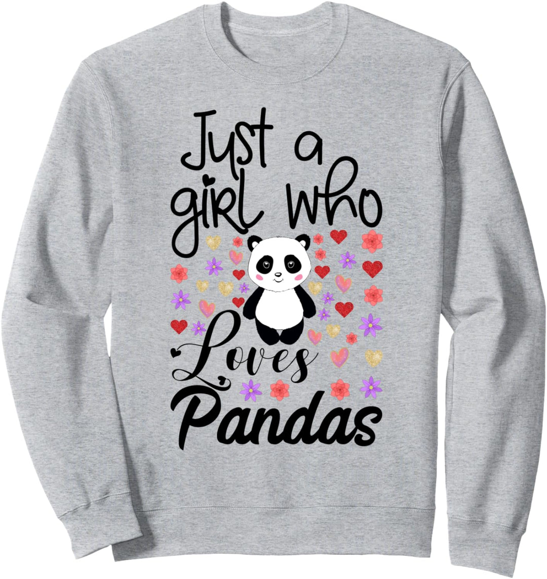 Panda Bear Girls Kids Funny Just A Girl Who Loves Pandas Sweatshirt