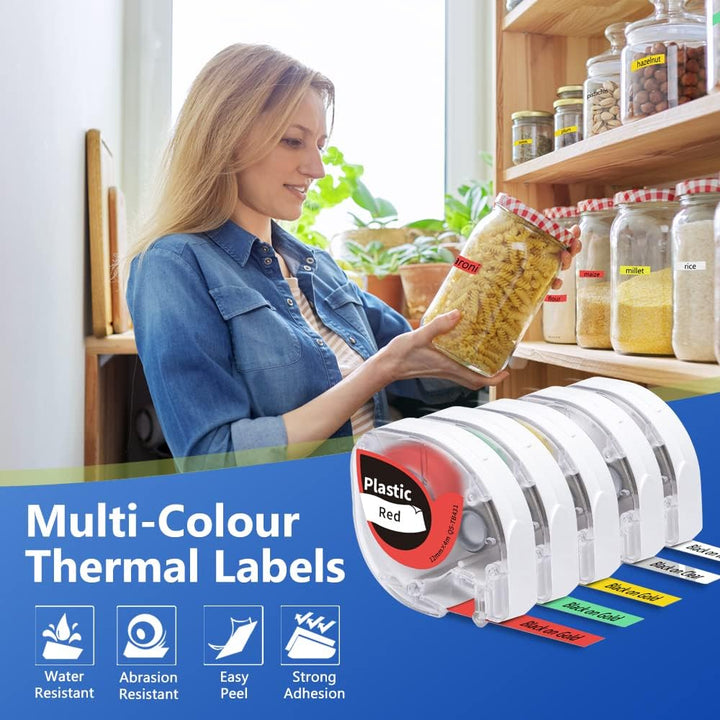 10x Phomemo P12&P12-Pro Thermotransfer- und Thermo-Etikettenband-Kombination für den Aussen- und Inn