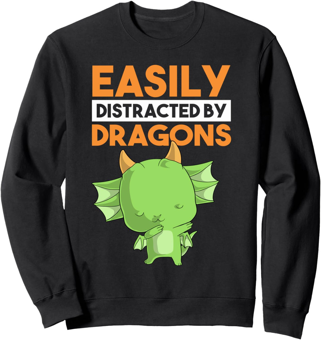 Einfach ablenkbar durch Dragons lustiger Tupftanz Sweatshirt