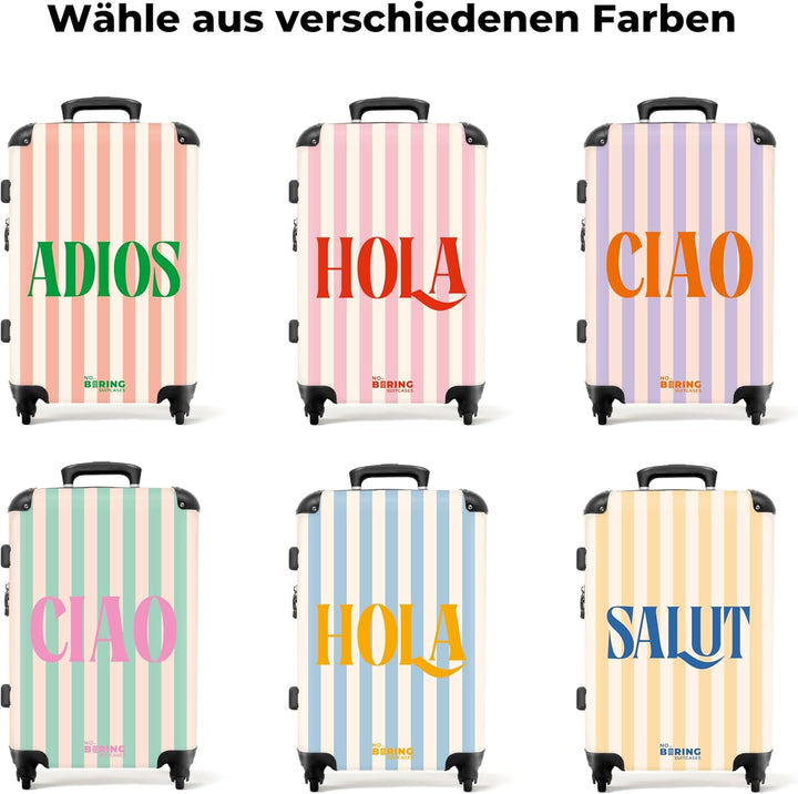 NoBoringSuitcases.com® Reisekoffer 67cm 72L Personalisiert - Grosser Hartschalenkoffer mit Rollen, L