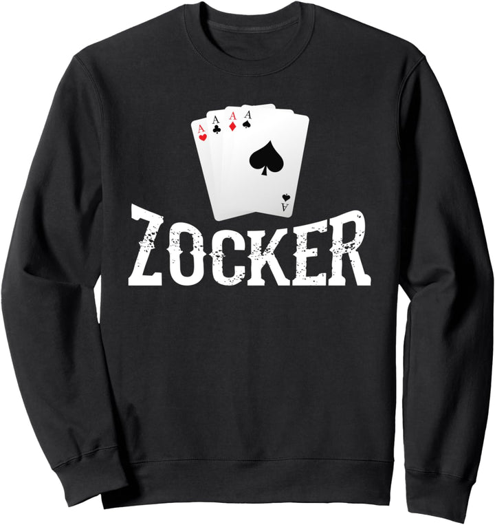 Zocker Skat Experte Kartenspiel Kartenspieler Spielkarten Sweatshirt