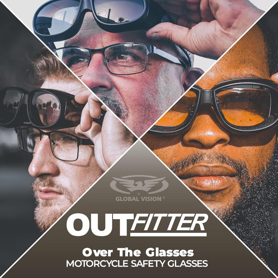 Global Vision Outfitter Motorcycle Glasses (Black Frame/Clear-Smoke Lens)