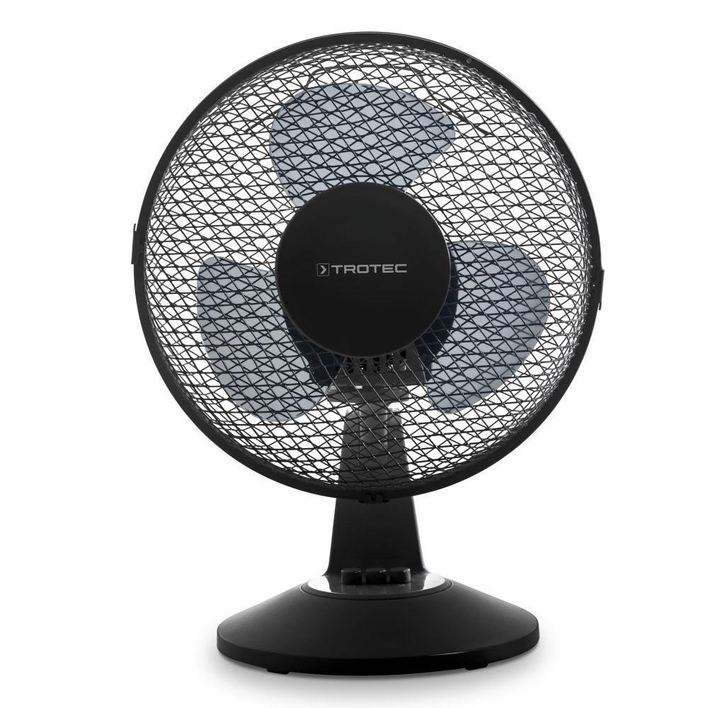 TROTEC Tischventilator TVE 11, geräuscharmer Ventilator, 25 Watt, 2 Gebläsestufen, 80°-Oszillation,