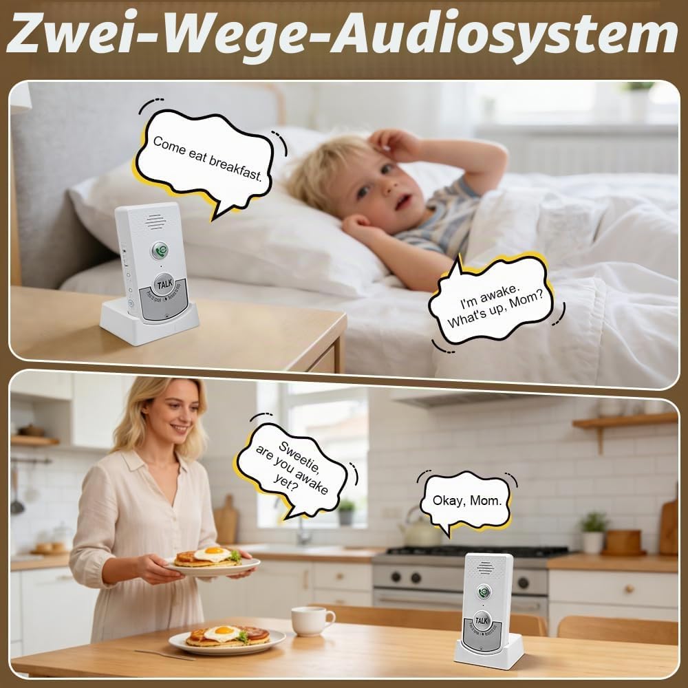 Gegensprechanlage mit Funkklingel, Gegensprechanlage Funk mit Akku, Smart Funk Sprechanlage mit 38 K