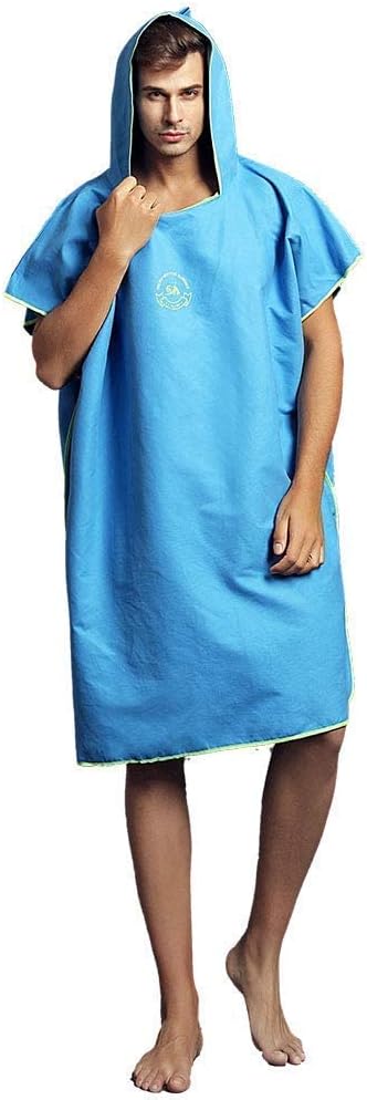 Hiturbo Mikrofaser Handtuch Poncho, Umziehhilfe Strand, Surf Poncho Herren und Damen Changing Robe,