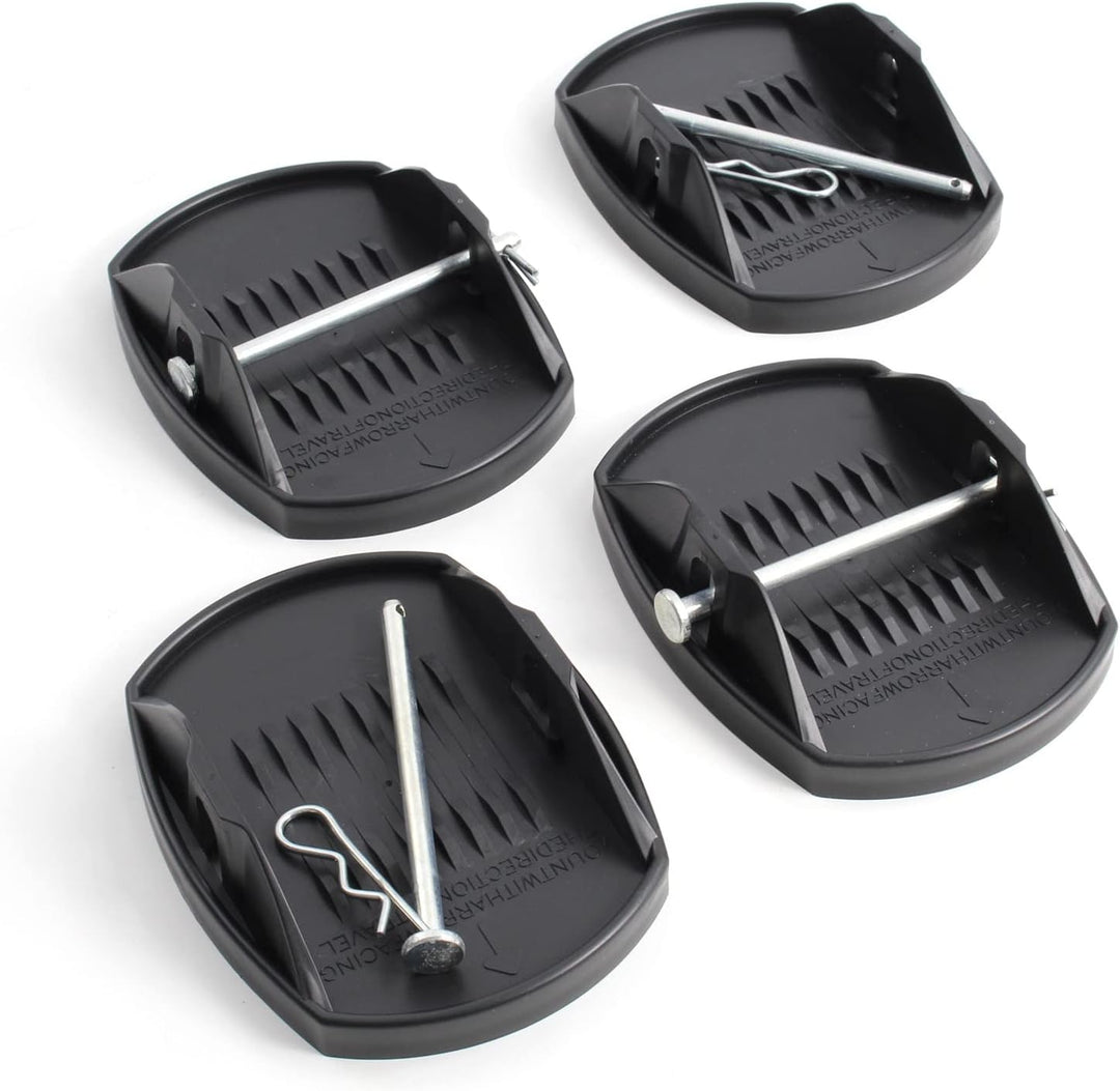 XPOtool 4X Stützplatten 180 x 145 mm mit Metallstift für Kurbelstütze von Wohnwagen, Wohnmobil, Cara