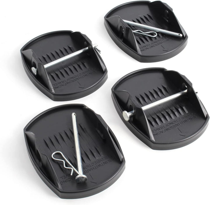 XPOtool 4X Stützplatten 180 x 145 mm mit Metallstift für Kurbelstütze von Wohnwagen, Wohnmobil, Cara