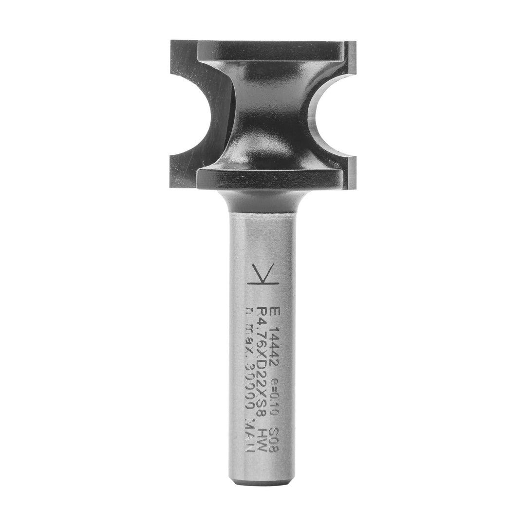 ENT 14442 Halbstabfräser HW, Schaft (S) 8 mm, Durchmesser (D) 22,3 mm, NL 17,9 mm, R 4,76 mm, SL 32