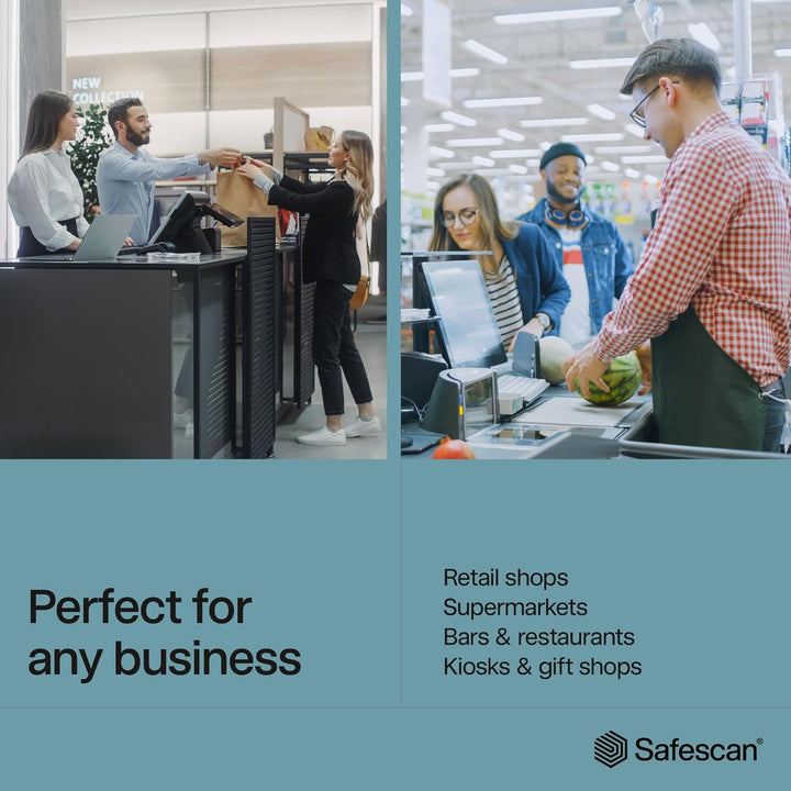 Safescan 6165 Geldzählmaschine, Wertzählung für Münzen und Banknoten - Münzzähler mit automatischer