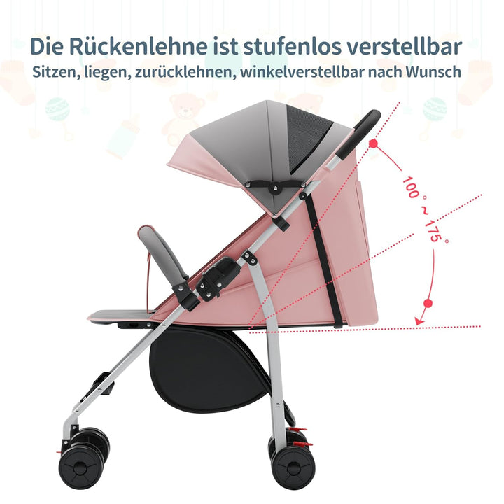 Kindersportwagen,Zusammenklappbarer Kinderwagen,Kinderwagen für jedes Gelände,Klein Zusammenklappbar