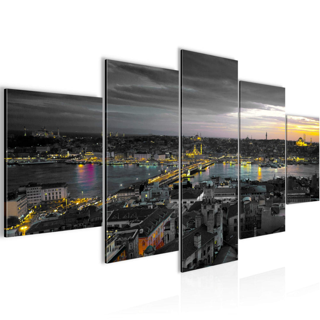 Runa Art Wandbilder Istanbul Türkei 5 Teilig Bild auf Vlies Leinwand Deko Wohnzimmer Schlafzimmer St