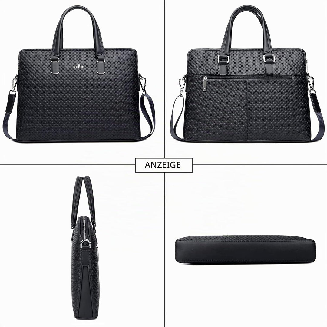 FSD.WG Herren Business Tasche,Wasserdichte Leder Aktentasche,Schulter Laptop Business Tasche für Bus
