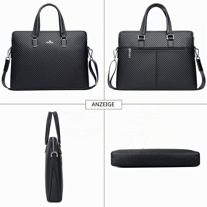 FSD.WG Herren Business Tasche,Wasserdichte Leder Aktentasche,Schulter Laptop Business Tasche für Bus