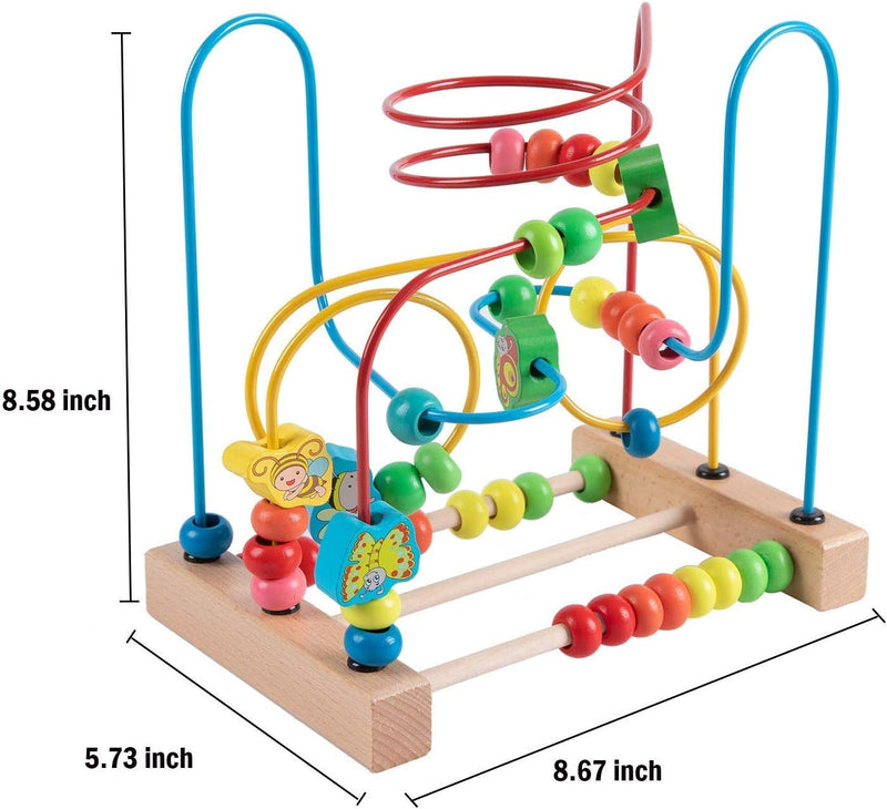 Jacootoys Motorikschleife aus Holz Tier Holzspielzeug mit DREI verschiedenen Schleifen Roller Coaste