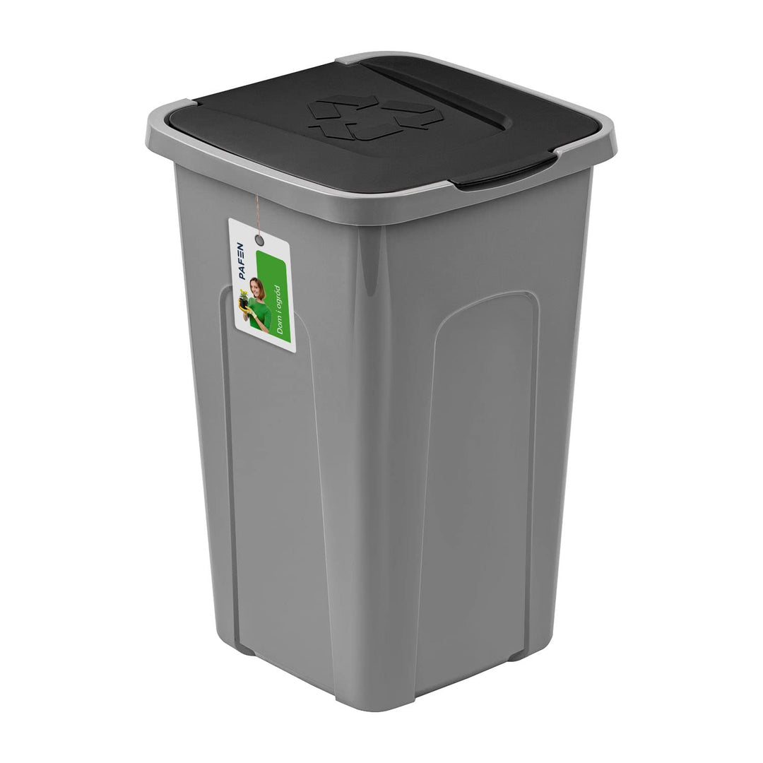 PAFEN Grosser Mülleimer 50l mit Deckel – Abfallbehälter 550 x 365 x 370mm - Abfalleimer für Trennen