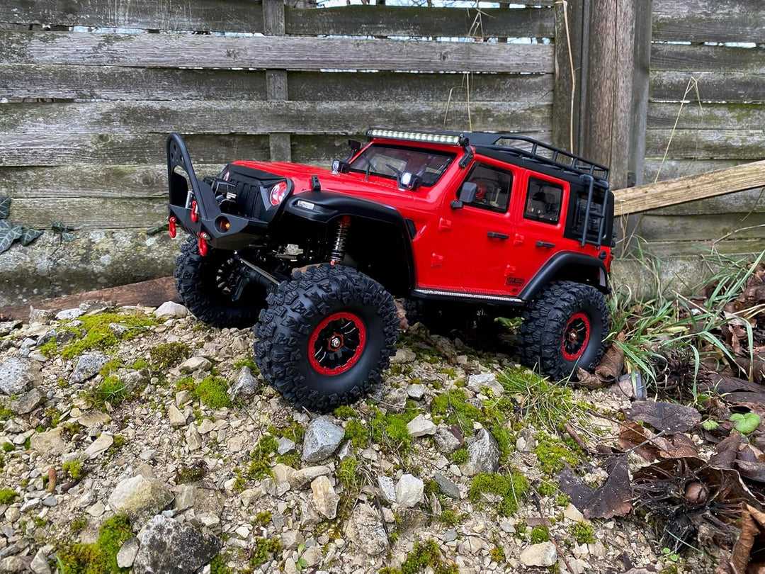 Crawler RC DF-4S Pro rot 4WD mit LEDs und Seilwinde 1/10-3164