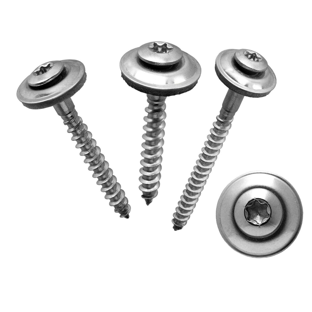 500 SPENGLERSCHRAUBEN 4,5 x 80 mm - EDELSTAHL - TORX 20-15 mm EPDM Dichtung - Material: V2A, A2 - zu