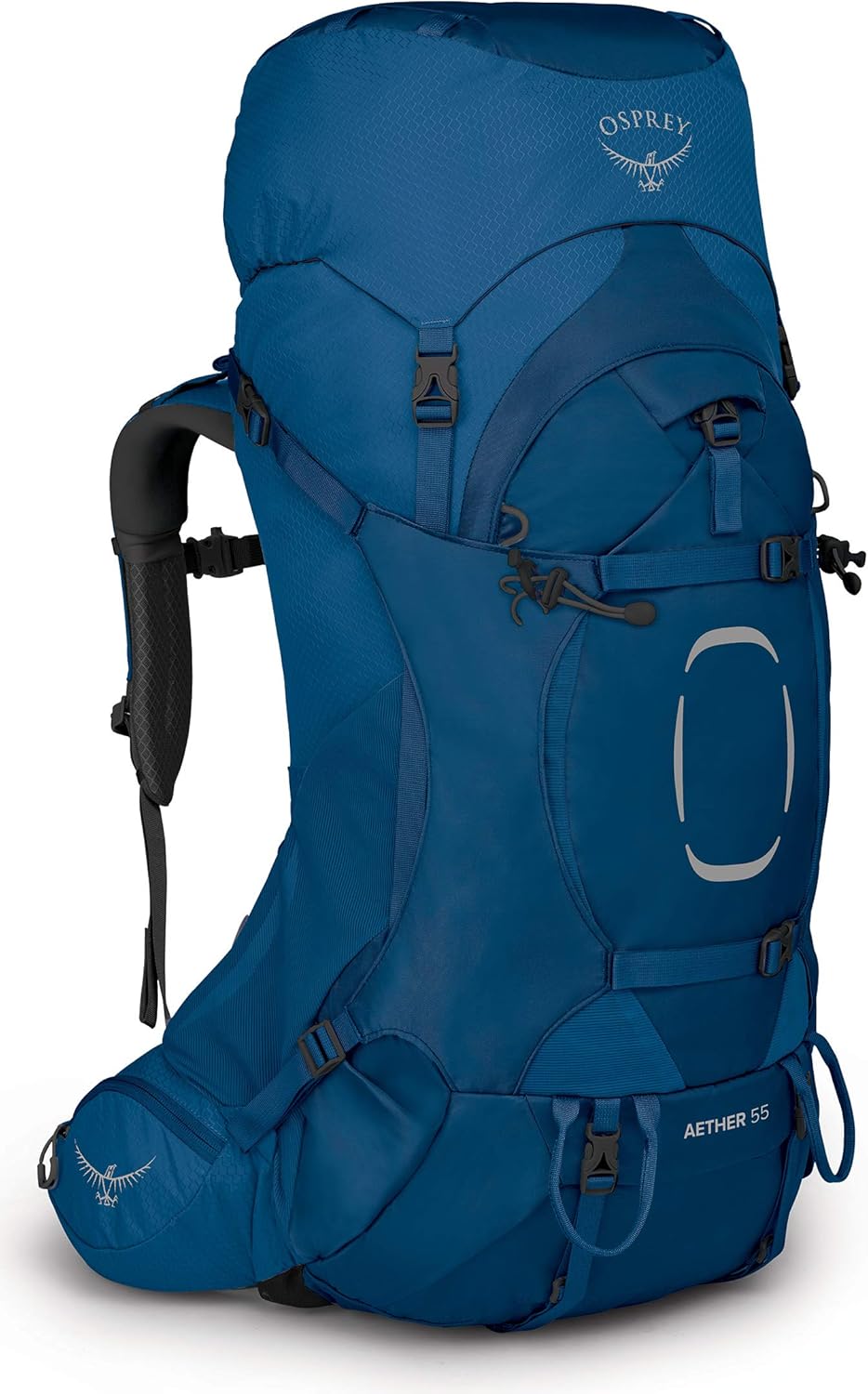 Osprey Aether 55 Trekkingrucksack für Männer Deep Water Blue S-M, Deep Water Blue S-M