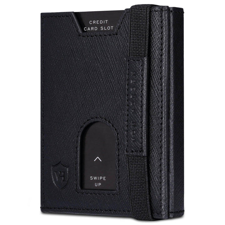 VON HEESEN Slim Wallet mit XL Münzfach &amp; RFID-Schutz - Leder Geldbeutel - Mini Geldbörse für Herren