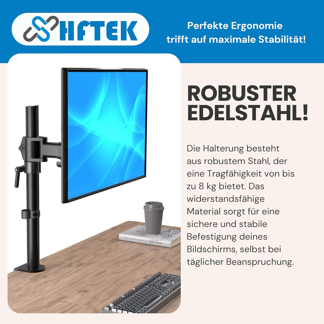 HFTEK - HF27DB - Monitor TV Tisch-Halterung Halter Bildschirmhalterung Neigbar Schwenkbar Monitorarm