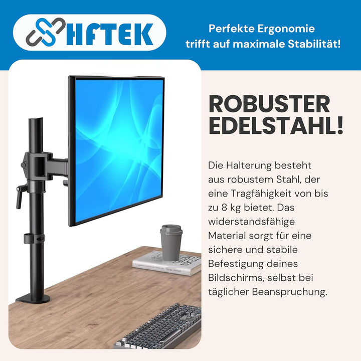 HFTEK - HF27DB - Monitor TV Tisch-Halterung Halter Bildschirmhalterung Neigbar Schwenkbar Monitorarm