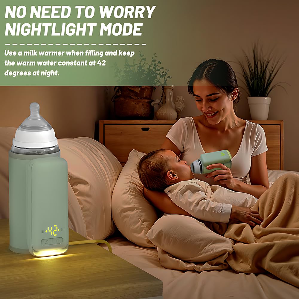 Flaschenwärmer Baby Unterwegs, HOVCEH Tragbarer Flaschenwärmer Baby, 8000mAh Dämmung Portable Bottle