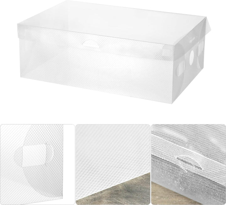 QWORK® 20 Stück Schuhboxen Plastik Aufbewahrungsbox, Faltbar Transparent Schuhe Box, Schuh-Aufbewahr