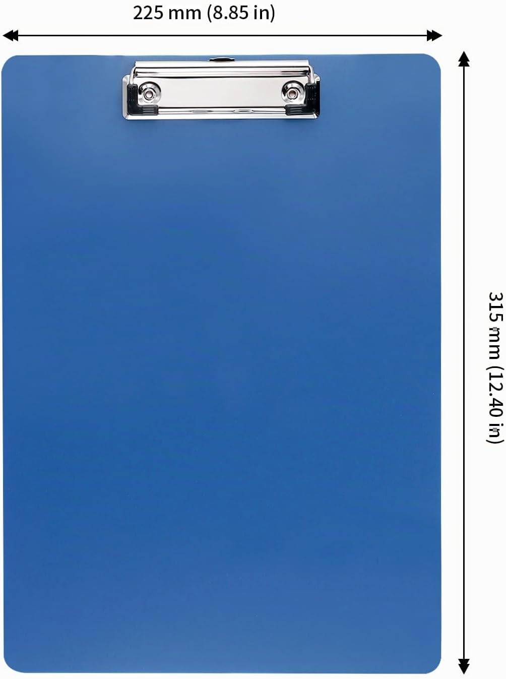 12 Stück Klemmbrett A4, 31,5 x 22,5cm Blau Schreibplatte aus Kunststoff, Klemmbretter A4 für Büro un