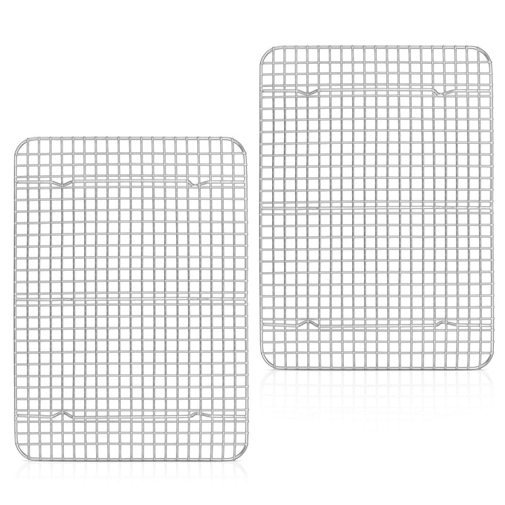 Herogo Grosses Abkühlgitter Set, Edelstahl Auskühlgitter 2er-Set, 39x28x2 cm, für Grosse Backbleche,