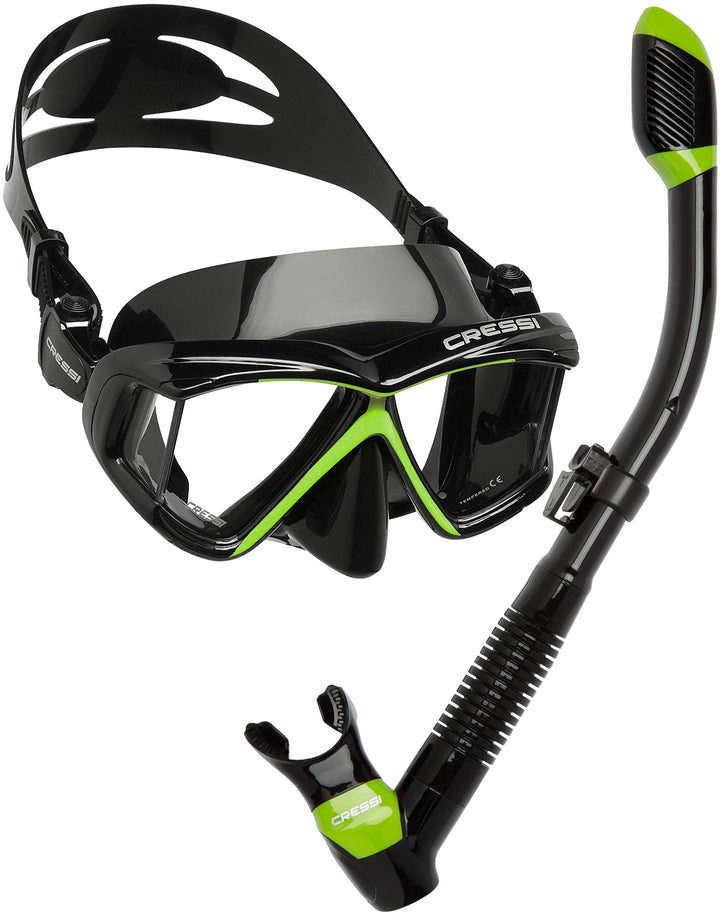 Cressi Pano 4 & Supernova Unisex-Adult schwarz/lime, Unisex-Adult schwarz/lime