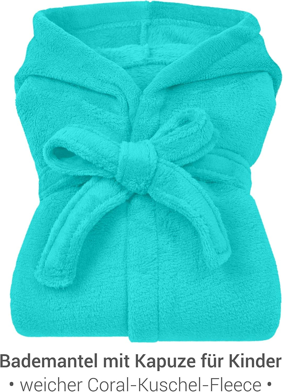 Kinder Bademantel - Kuschelfleece für Jungen u Mädchen 1522.2202, 3-5 Jahre, beere 9-11 Jahre Türkis