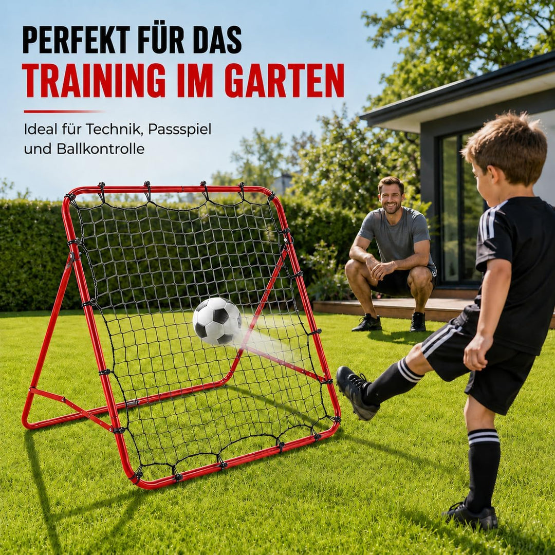 Fussball Rebound Netz Kinder und Jugendliche Tragbares Prellwand Verstellbar Fussballtor Kicker für