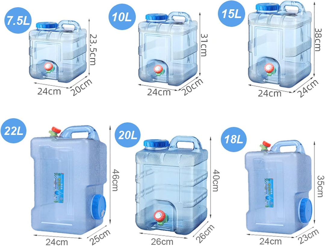 RUYI Wasserkanister mit Hahn und Schraubdeckel, Camping Wasserkanister BPA-frei Trinkwasserkanister,