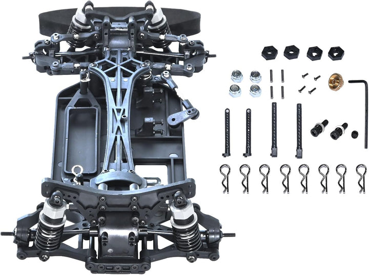 1/10 RC Auto Chassis Rahmen Bausatz 4WD On-Road, DIY Rolling Chassis Frame Kit für Erwachsene, Radst