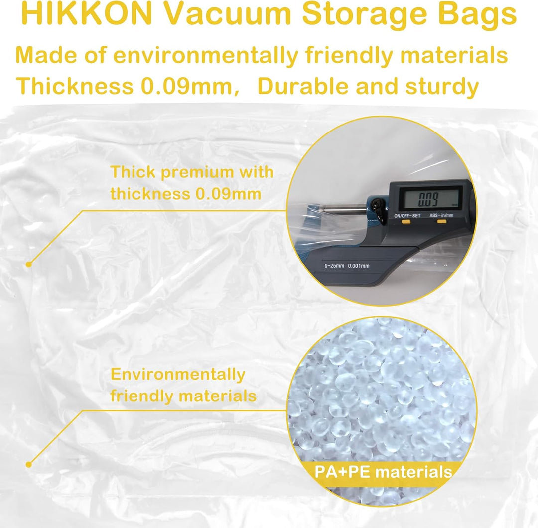 Vakuumbeutel Set (4x 130 x 100 cm) - Jumbo Staubsauger Vakuumierbeutel für Kleidung,Bettdecken,Tröst