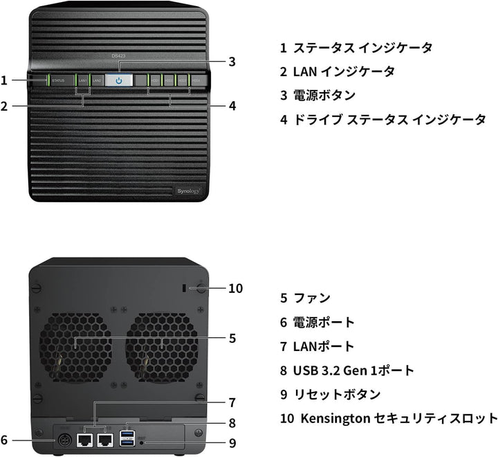 Synology DiskStation DS423 Netzwerkspeicherlaufwerk, Schwarz