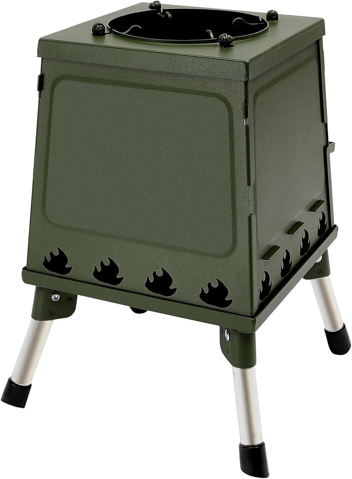 Outdoor Camping Holzofen, Zeltofen Outdoor-Küchenofen mit Verstellbarer Topfhalter, Campingzelt Koch