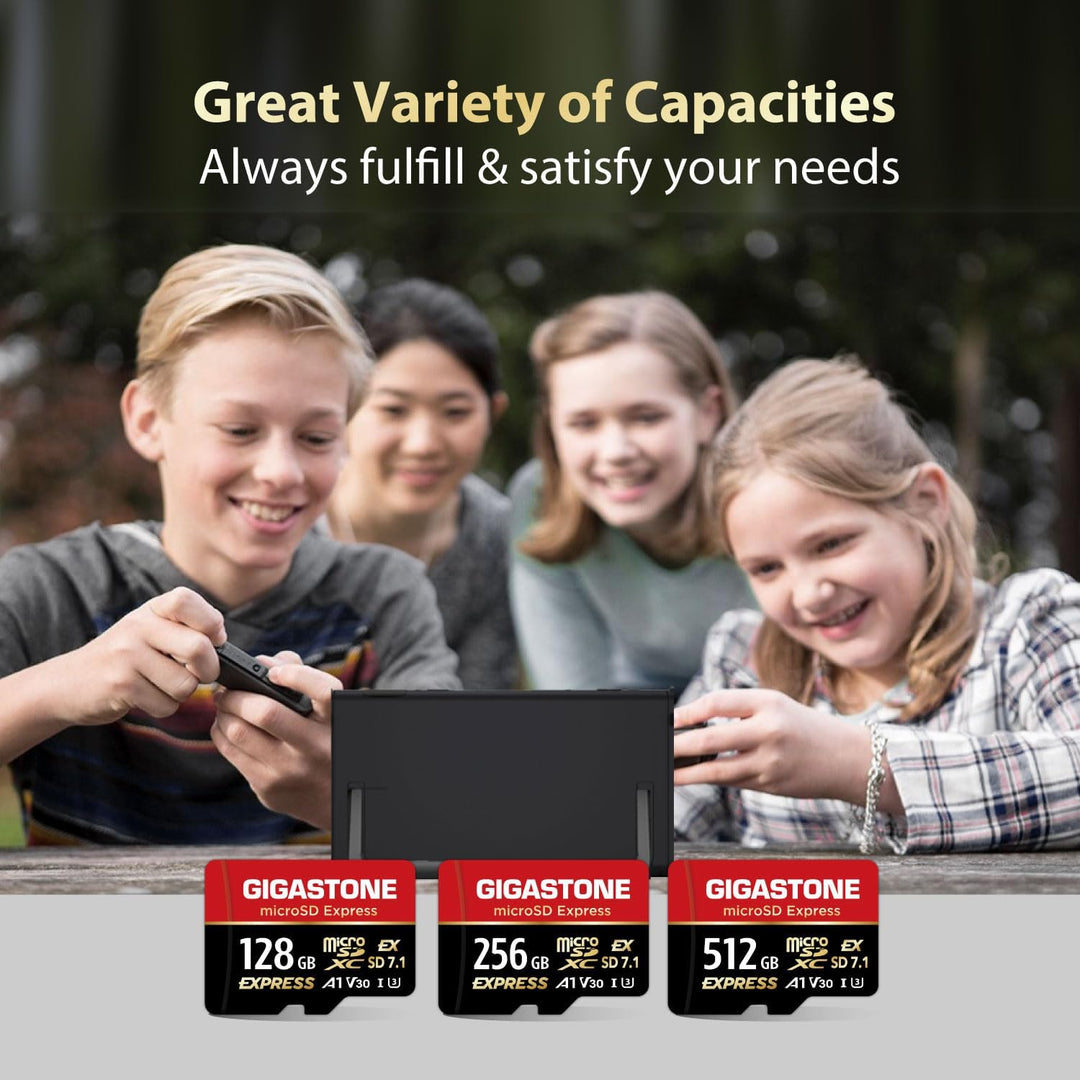 【Für Switch 2 entwickelt】 GIGASTONE 512GB microSD Express + USB-C Kartenleser + Adapter, kompatibel