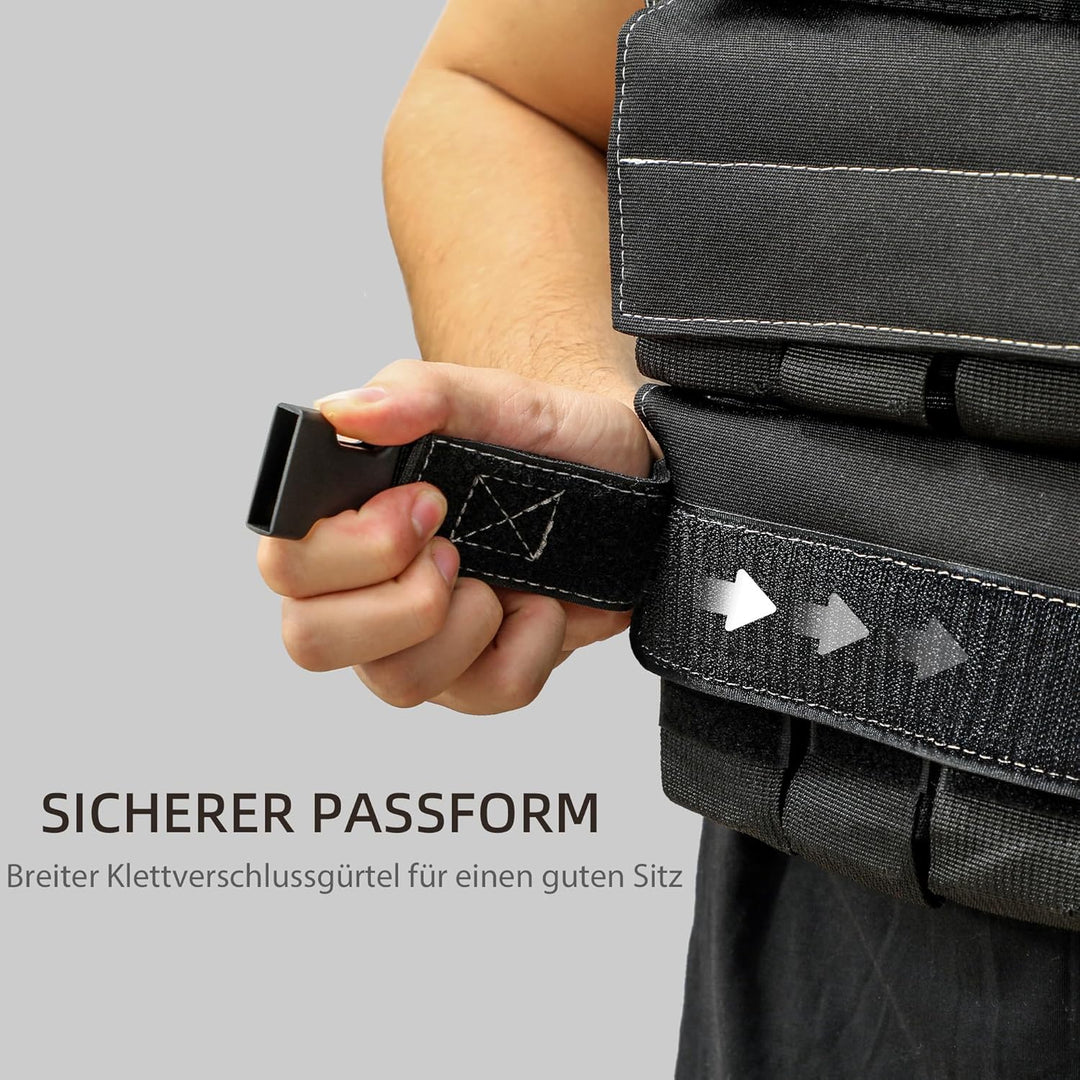 SPORTNOW Gewichtsweste 15/20KG verstellbare Trainingsweste mit herausnehmenbar Gewichten Reflektiere