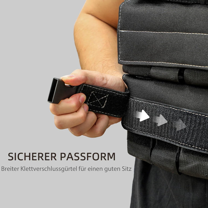 SPORTNOW Gewichtsweste 15/20KG verstellbare Trainingsweste mit herausnehmenbar Gewichten Reflektiere
